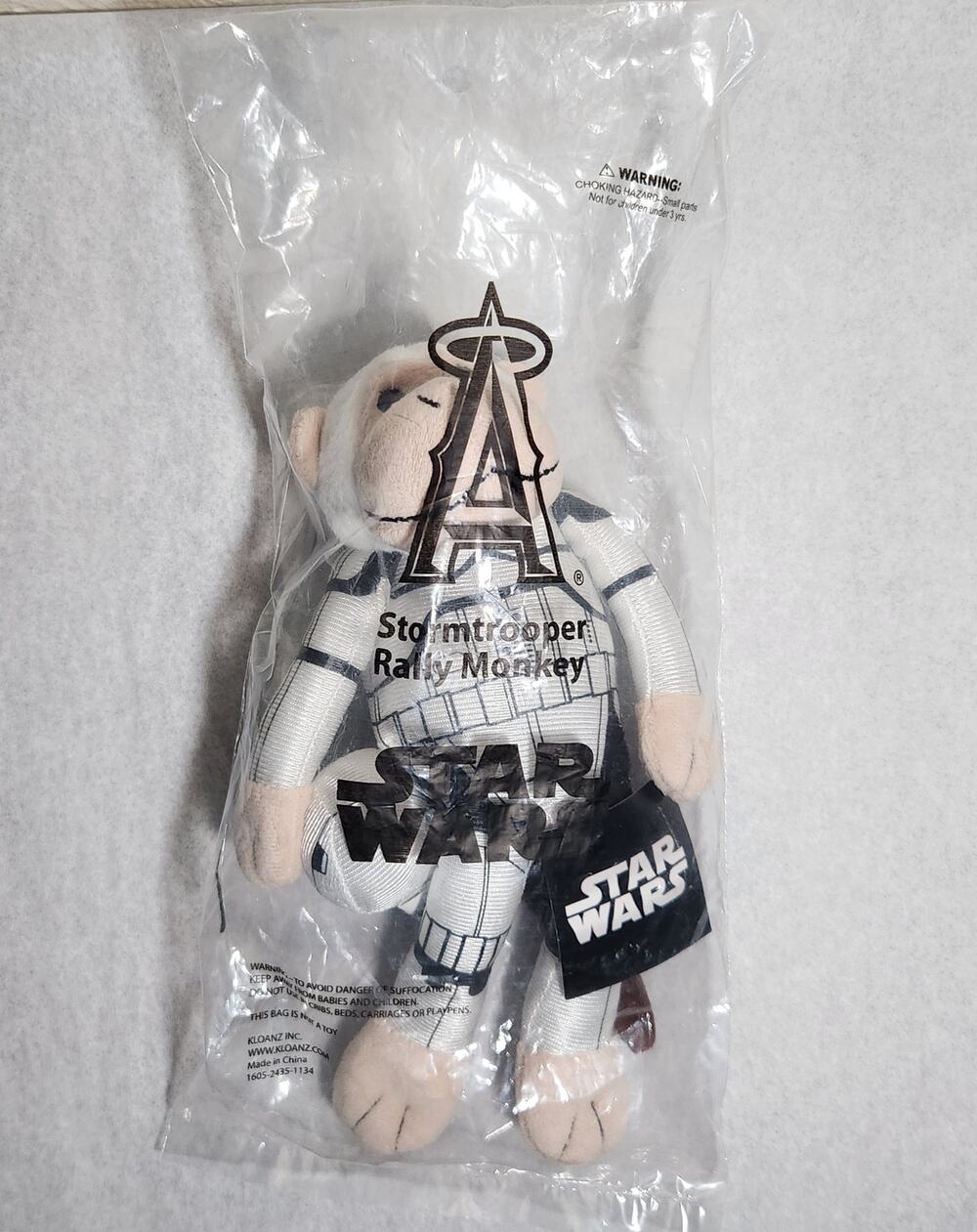 Los Angeles Angels SGA Star Wars Stormtrooper Rally Monkey Plush Sealed